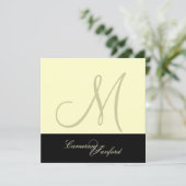 Eigen huwelijksuitnodiging Monogram Kaart (Staand voorkant)