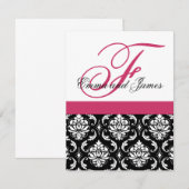 Eigen huwelijksuitnodigingsmonogram Fushia #2 Kaart (Voorkant / Achterkant)