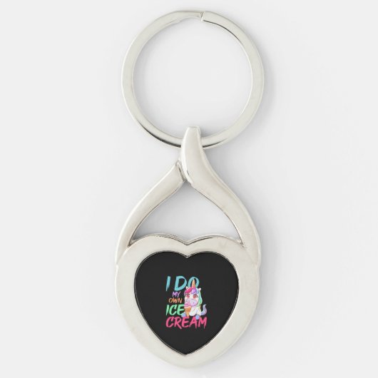 Eigen ijscream Funny Unicorn Ice Cream Summer Sleutelhanger (Voorkant)