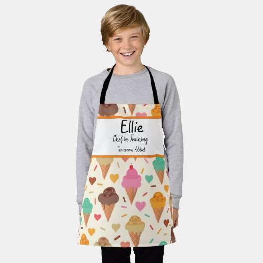 Eigen ijsvormende chef-kok schort (Gedragen)