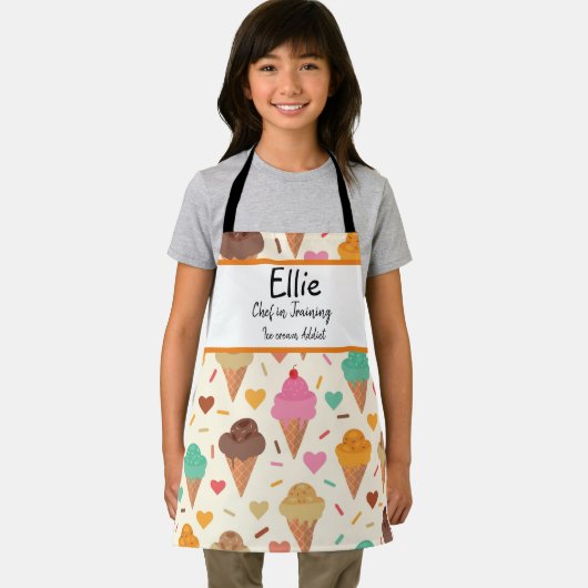 Eigen ijsvormende chef-kok schort (Insitu)