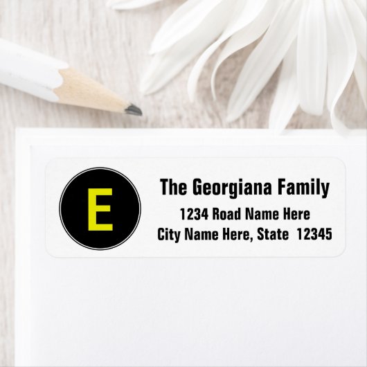 Eigen Initiaal Letter Return Address Label (Insitu)