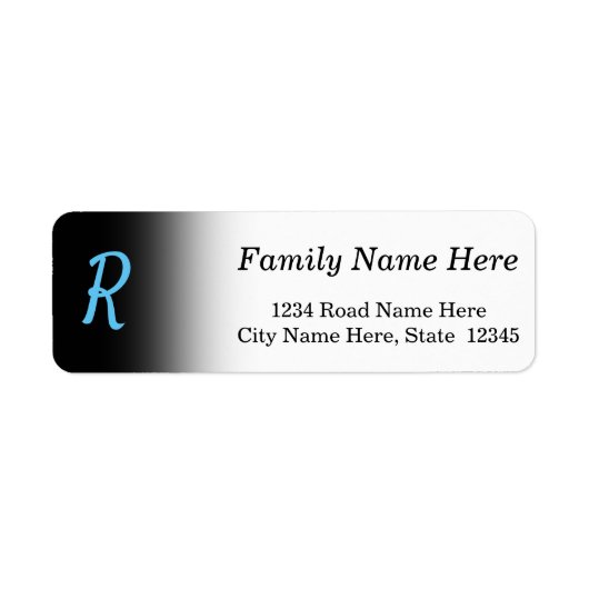 Eigen Initiaal Letter Return Address Label (Voorkant)