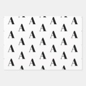 Eigen Initiaal monogram Letter zwart wit Inpakpapier Vel (Voorkant)