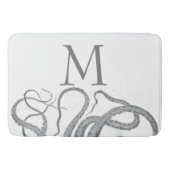 Eigen initiaal monogram nautische octopus kraken badmat (Voorkant)