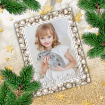 Eigen ivoor Silver Gold Baubles Pattern-feestdag