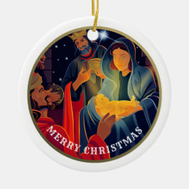 Eigen jaar en familienaam Kerstmis Keramisch Ornament