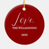 Eigen jaar en familienaam Kerstmis Keramisch Ornament (Achterkant)