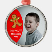 Eigen jaartal Rood Metalen Ornament (Voorkant)