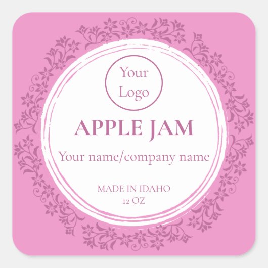 Eigen Jam Jelly voor kleine bedrijven Vierkante Sticker (Voorkant)