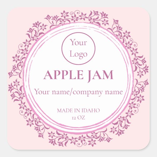 Eigen Jam Jelly voor kleine bedrijven Vierkante Sticker (Voorkant)