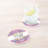 Eigen Jubileum-monogram voor bruiloft Zandsteen Onderzetter (Zijkant)