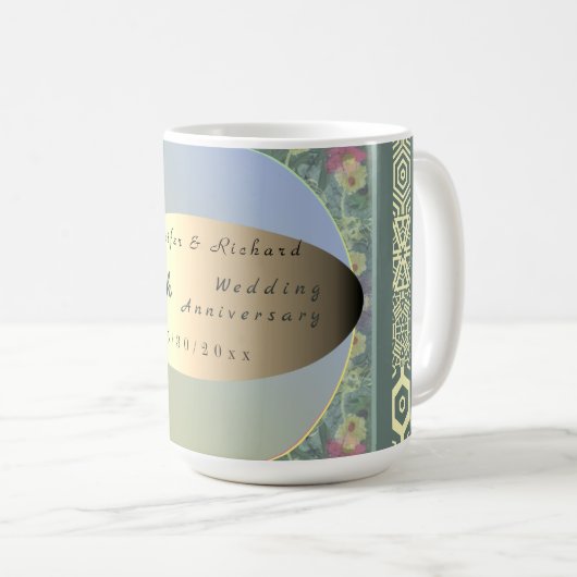 Eigen Jubileum Wilde bloem Koffiemok (Voorkant rechts)