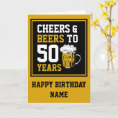 Eigen kaas en bier tot 50 jaar 50 jaar kaart (Gele Bloem)