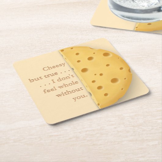 Eigen kaasbericht Trompe L'oeil Swiss Cheese Kartonnen Onderzetters (Schuin)