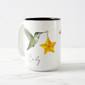 Eigen kalkoenen en Mok van tweetone koffie met ste (Voorkant links)