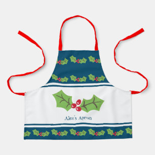 Eigen kerst met Holly en Berries Schort