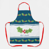 Eigen kerst met Holly en Berries Schort (Voorkant)
