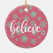 Eigen kerst met Unicorn Cute Girl Believe Keramisch Ornament (Achterkant)