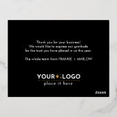 Eigen kerstbedrijfscrisis Logo Seizoensgroeten Folie Feestdagen Briefkaart (Achterkant)