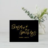 Eigen kerstbedrijfscrisis Logo Seizoensgroeten Folie Feestdagen Briefkaart (Staand Voorkant)