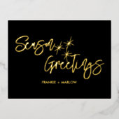 Eigen kerstbedrijfscrisis Logo Seizoensgroeten Folie Feestdagen Briefkaart (Voorkant)