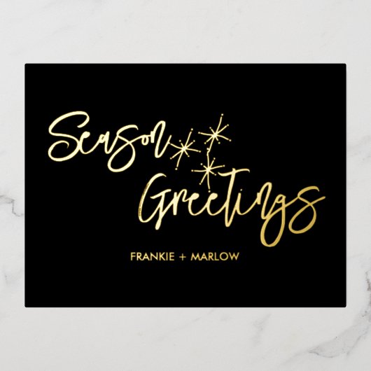 Eigen kerstbedrijfscrisis Logo Seizoensgroeten Folie Feestdagen Briefkaart (Voorkant)