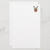 Eigen kerstbenodigdheden met schattige rendieren briefpapier (Voorkant / Achterkant)