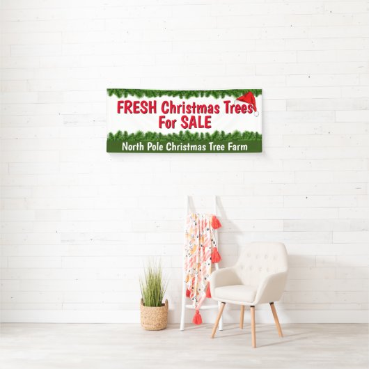 Eigen kerstbomen, vers, voor verkoop spandoek (Insitu)