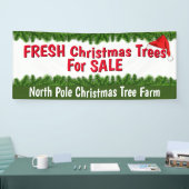 Eigen kerstbomen, vers, voor verkoop spandoek (Beurs)