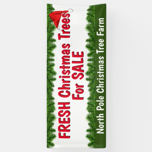 Eigen kerstbomen, vers, voor verkoop spandoek (Verticaal)