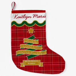 Eigen kerstboomrand Rood geponste ster voor kerstb Kleine Kerstsok