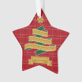 Eigen kerstboomrand Rood geponste ster voor kerstb Ornament (voorkant)