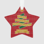 Eigen kerstboomrand Rood geponste ster voor kerstb Ornament (voorkant)