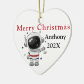 Eigen kerstboomstronaut keramisch ornament (Links)