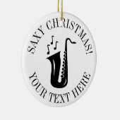 Eigen kerstboomversiecadeau saxafone keramisch ornament (Rechts)
