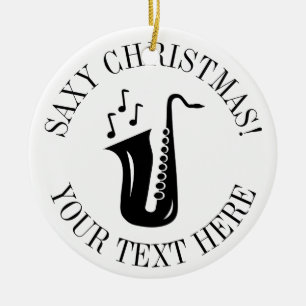 Eigen kerstboomversiecadeau saxafone keramisch ornament