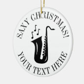 Eigen kerstboomversiecadeau saxafone keramisch ornament (Links)