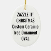 Eigen kerstboomversiering met keramische OVAL-kera Keramisch Ornament (Voorkant)