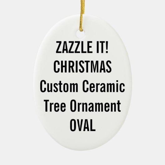Eigen kerstboomversiering met keramische OVAL-kera Keramisch Ornament (Voorkant)