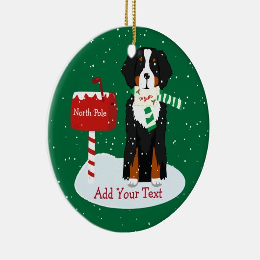 Eigen kerstbrief van Bernese mt. Dog aan Santa Keramisch Ornament (Rechts)