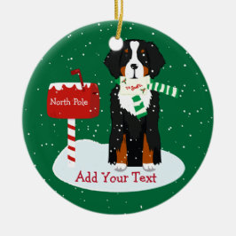 Eigen kerstbrief van Bernese mt. Dog aan Santa Keramisch Ornament