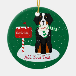 Eigen kerstbrief van Bernese mt. Dog aan Santa Keramisch Ornament