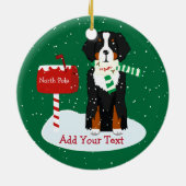 Eigen kerstbrief van Bernese mt. Dog aan Santa Keramisch Ornament (Achterkant)