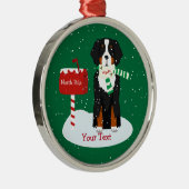 Eigen kerstbrief van Bernese mt. Dog aan Santa Metalen Ornament (Rechts)