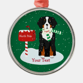 Eigen kerstbrief van Bernese mt. Dog aan Santa Metalen Ornament