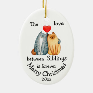 Eigen kerstbroers met kerstcadeau voor keramische  keramisch ornament