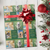 Eigen kerstcadeau foto Collage Green Pet Eigenaar Cadeaupapier