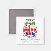 Eigen kerstcadeau patriottische UNION JACK Magneet (Voorkant / Achterkant)