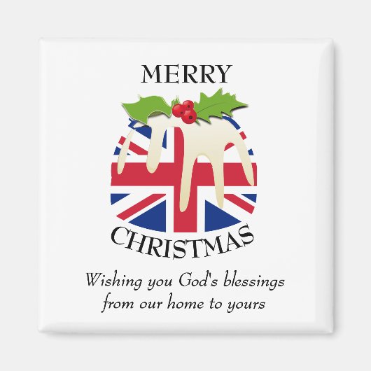 Eigen kerstcadeau patriottische UNION JACK Magneet (Voorkant)